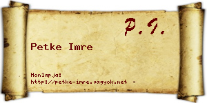 Petke Imre névjegykártya