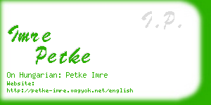 imre petke business card